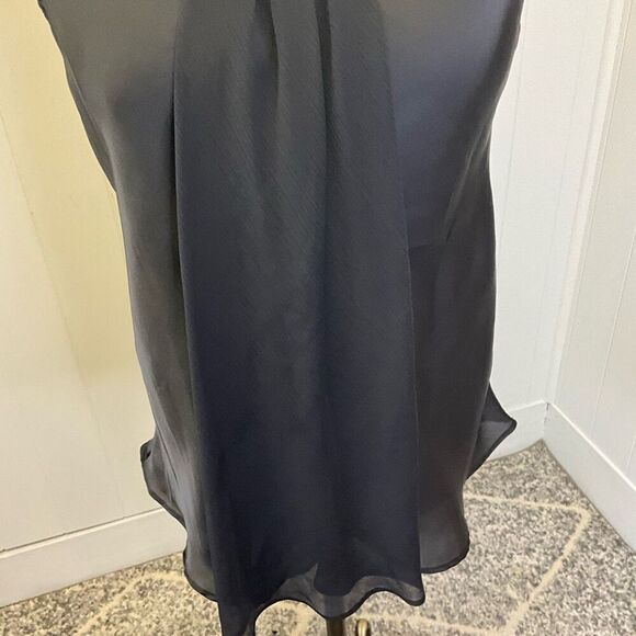 Lapis Womens Small Pullover Sleeveless Top Black Tie Ruffle Neckline Flowy - Picture 3 of 14